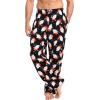 GYS Men’s Bamboo Viscose Pajama Pants, Soft Sleep Lounge Pants Comfy Pj Bottoms with Pockets & Drawstring(Santa Claus Black)