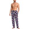 GYS Men’s Bamboo Viscose Pajama Pants, Soft Sleep Lounge Pants Comfy Pj Bottoms with Pockets & Drawstring(Santa Claus Navy)