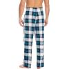 GYS Men’s Bamboo Viscose Pajama Pants, Soft Sleep Lounge Pants Comfy Pj Bottoms with Pockets & Drawstring(White & Green Plaid)