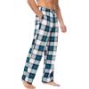 GYS Men’s Bamboo Viscose Pajama Pants, Soft Sleep Lounge Pants Comfy Pj Bottoms with Pockets & Drawstring(White & Green Plaid)