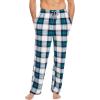 GYS Men’s Bamboo Viscose Pajama Pants, Soft Sleep Lounge Pants Comfy Pj Bottoms with Pockets & Drawstring(White & Green Plaid)