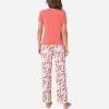 GYS Womens Bamboo Viscose Pajamas Set Super Soft Short Sleeve Top and Pants Pj Sleepwear Sets(B-grapefruit Red)