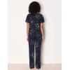 GYS Womens Bamboo Viscose Pajamas Set Super Soft Short Sleeve Top and Pants Pj Sleepwear Sets(Blue Stars)