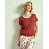 GYS Womens Bamboo Viscose Pajamas Set Super Soft Short Sleeve Top and Pants Pj Sleepwear Sets(Brick Red)