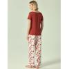 GYS Womens Bamboo Viscose Pajamas Set Super Soft Short Sleeve Top and Pants Pj Sleepwear Sets(Brick Red)