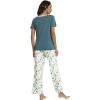 GYS Womens Bamboo Viscose Pajamas Set Super Soft Short Sleeve Top and Pants Pj Sleepwear Sets(Green)