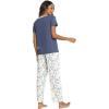 GYS Womens Bamboo Viscose Pajamas Set Super Soft Short Sleeve Top and Pants Pj Sleepwear Sets(Indigo Blue)