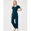 GYS Womens Bamboo Viscose Pajamas Set Super Soft Short Sleeve Top and Pants Pj Sleepwear Sets(Lyons Blue)