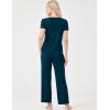 GYS Womens Bamboo Viscose Pajamas Set Super Soft Short Sleeve Top and Pants Pj Sleepwear Sets(Lyons Blue)