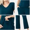 GYS Womens Bamboo Viscose Pajamas Set Super Soft Short Sleeve Top and Pants Pj Sleepwear Sets(Lyons Blue)