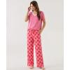 GYS Womens Bamboo Viscose Pajamas Set Super Soft Short Sleeve Top and Pants Pj Sleepwear Sets(Pink Heart)