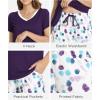 GYS Womens Bamboo Viscose Pajamas Set Super Soft Short Sleeve Top and Pants Pj Sleepwear Sets(Purple Dots)