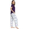 GYS Womens Bamboo Viscose Pajamas Set Super Soft Short Sleeve Top and Pants Pj Sleepwear Sets(Purple Dots)