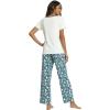 GYS Womens Bamboo Viscose Pajamas Set Super Soft Short Sleeve Top and Pants Pj Sleepwear Sets(White)