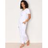 GYS Womens Bamboo Viscose Pajamas Set Super Soft Short Sleeve Top and Pants Pj Sleepwear Sets(White Stars)