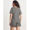 LazyCozy Striped Pajama Set for Women, Viscose Made from Bamboo, Short Sleeve Shirt with Sleep Shorts Soft PJ Set(Charcoal Stripe)