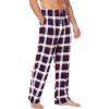 GYS Men’s Bamboo Viscose Pajama Pants, Soft Sleep Lounge Pants Comfy Pj Bottoms with Pockets & Drawstring(Navy & Red Plaid)