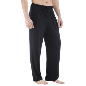 GYS Men’s Bamboo Viscose Pajama Pants, Soft Sleep Lounge Pants Comfy Pj Bottoms with Pockets & Drawstring(Black)
