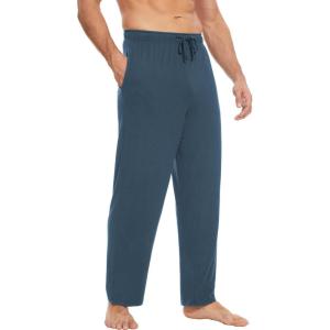 GYS Men’s Bamboo Viscose Pajama Pants, Soft Sleep Lounge Pants Comfy Pj Bottoms with Pockets & Drawstring(Grayish Green)