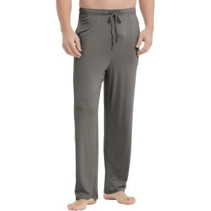 GYS Men’s Bamboo Viscose Pajama Pants, Soft Sleep Lounge Pants Comfy Pj Bottoms with Pockets & Drawstring(Iron Grey)
