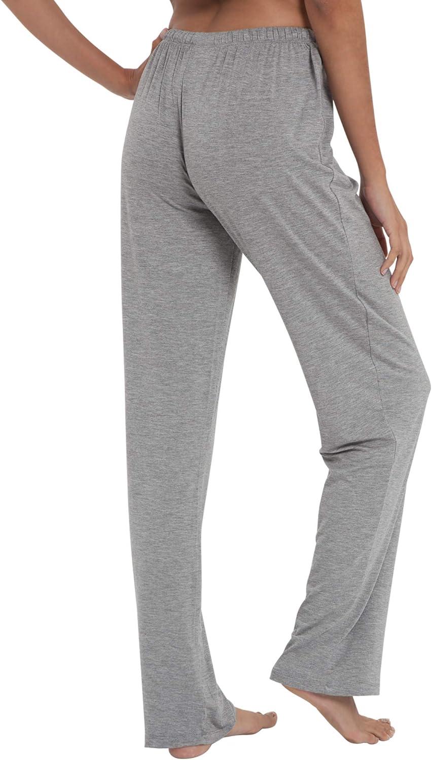 imageGYS Bamboo Viscose Womens Pajama Pants Lightweight Comfy Casual Lounge Yoga Pants Pj Bottoms Sleep Pants with DrawstringAheather Grey