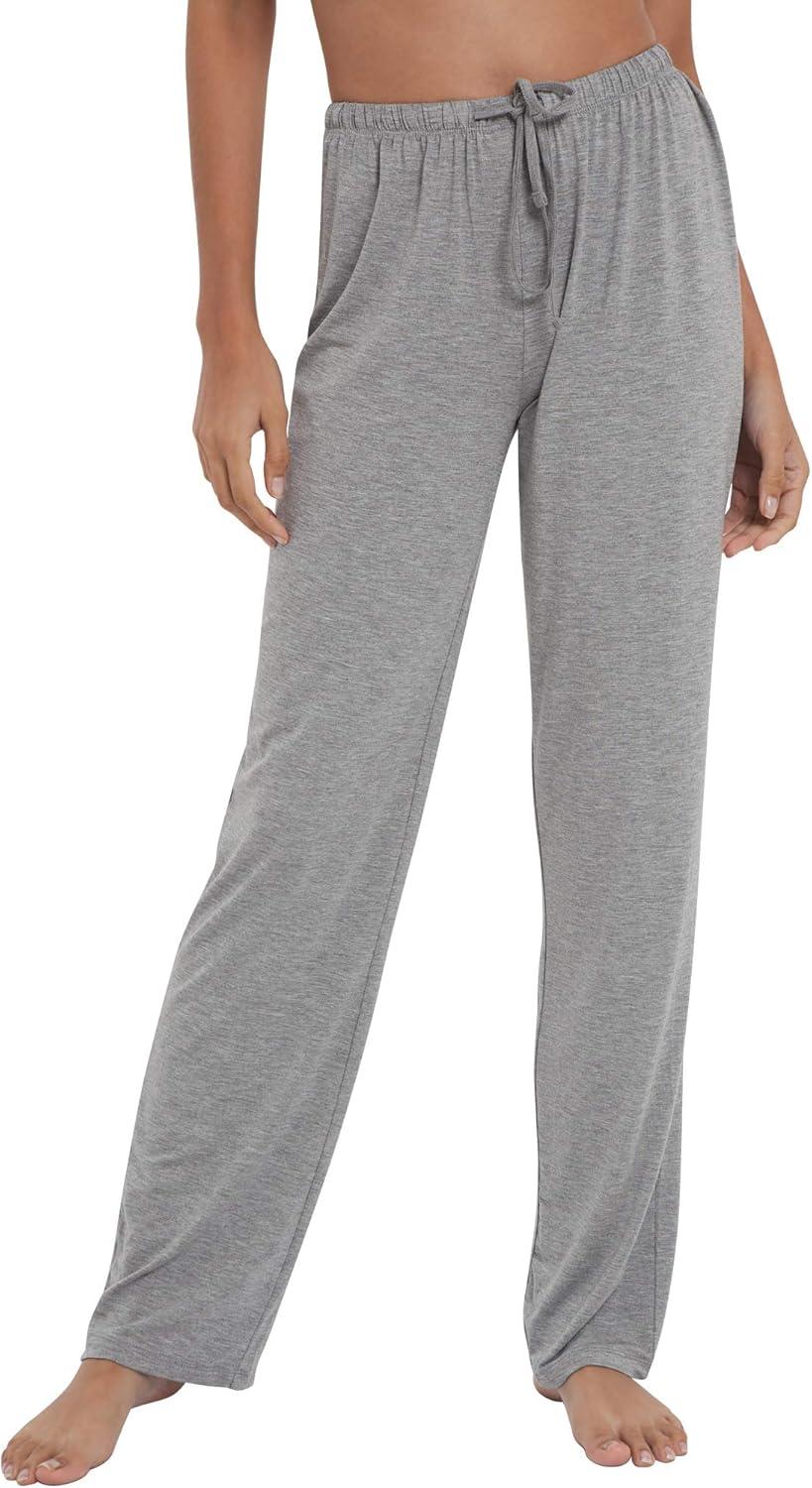 imageGYS Bamboo Viscose Womens Pajama Pants Lightweight Comfy Casual Lounge Yoga Pants Pj Bottoms Sleep Pants with DrawstringAheather Grey