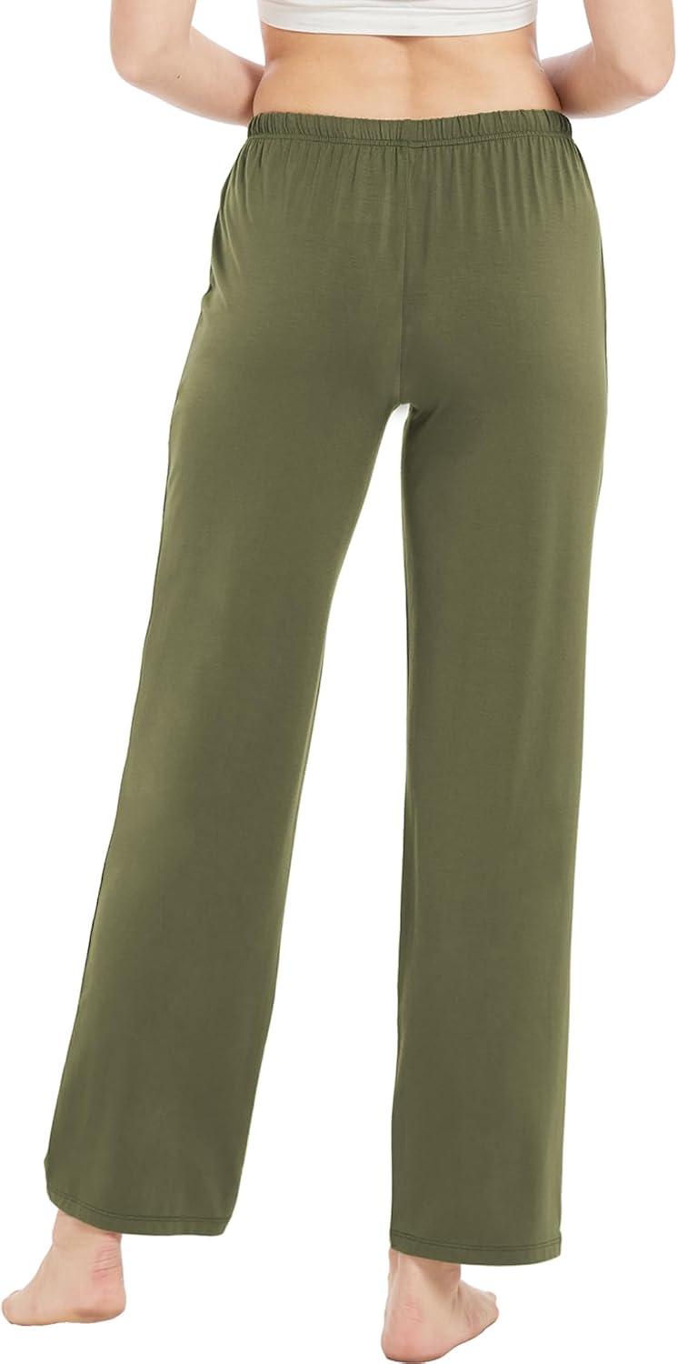 imageGYS Bamboo Viscose Womens Pajama Pants Lightweight Comfy Casual Lounge Yoga Pants Pj Bottoms Sleep Pants with DrawstringAvocado
