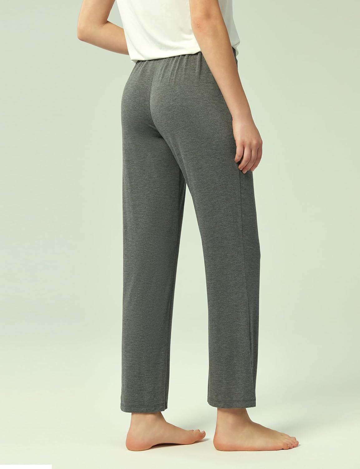 imageGYS Bamboo Viscose Womens Pajama Pants Lightweight Comfy Casual Lounge Yoga Pants Pj Bottoms Sleep Pants with DrawstringDark Heather Grey
