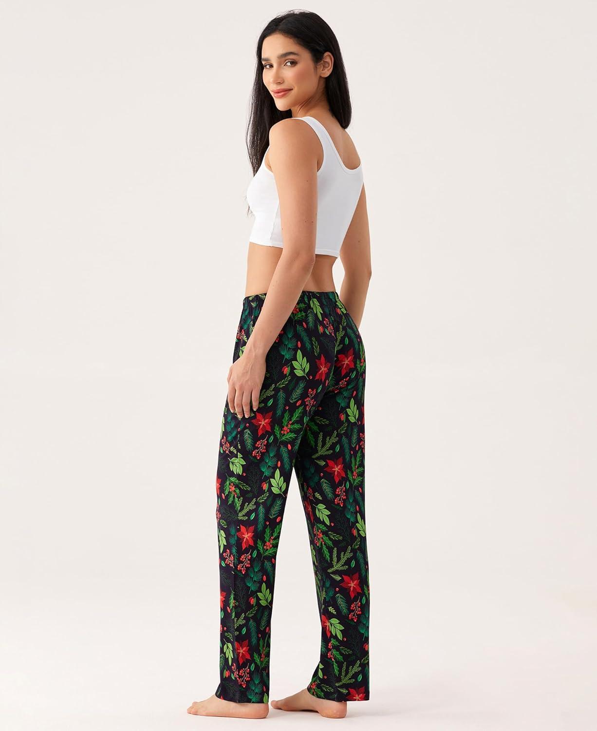 imageGYS Bamboo Viscose Womens Pajama Pants Lightweight Comfy Casual Lounge Yoga Pants Pj Bottoms Sleep Pants with DrawstringHolly
