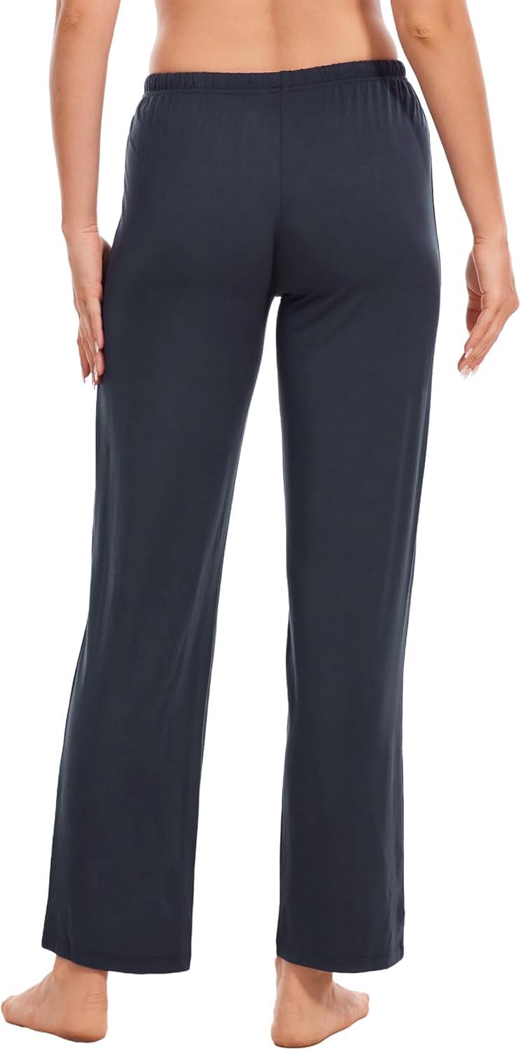 imageGYS Bamboo Viscose Womens Pajama Pants Lightweight Comfy Casual Lounge Yoga Pants Pj Bottoms Sleep Pants with DrawstringMidnight Blue