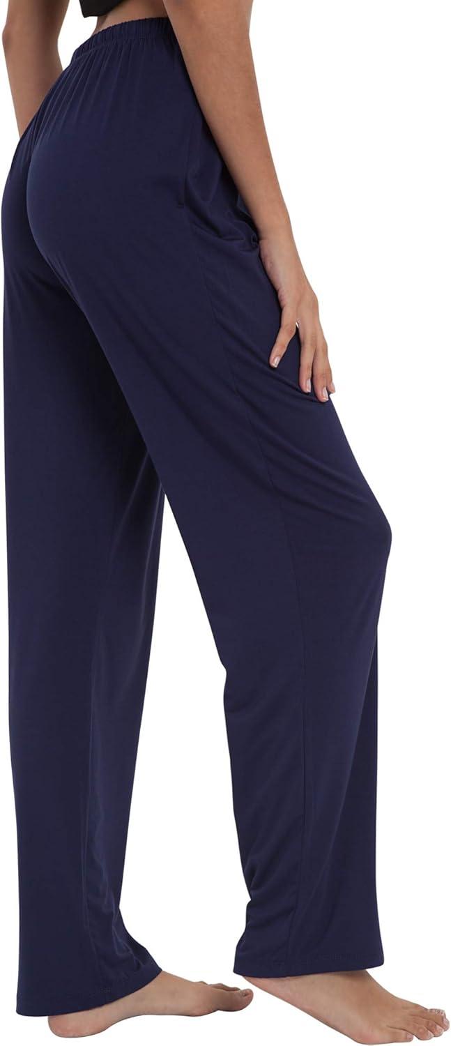 imageGYS Bamboo Viscose Womens Pajama Pants Lightweight Comfy Casual Lounge Yoga Pants Pj Bottoms Sleep Pants with DrawstringNavy