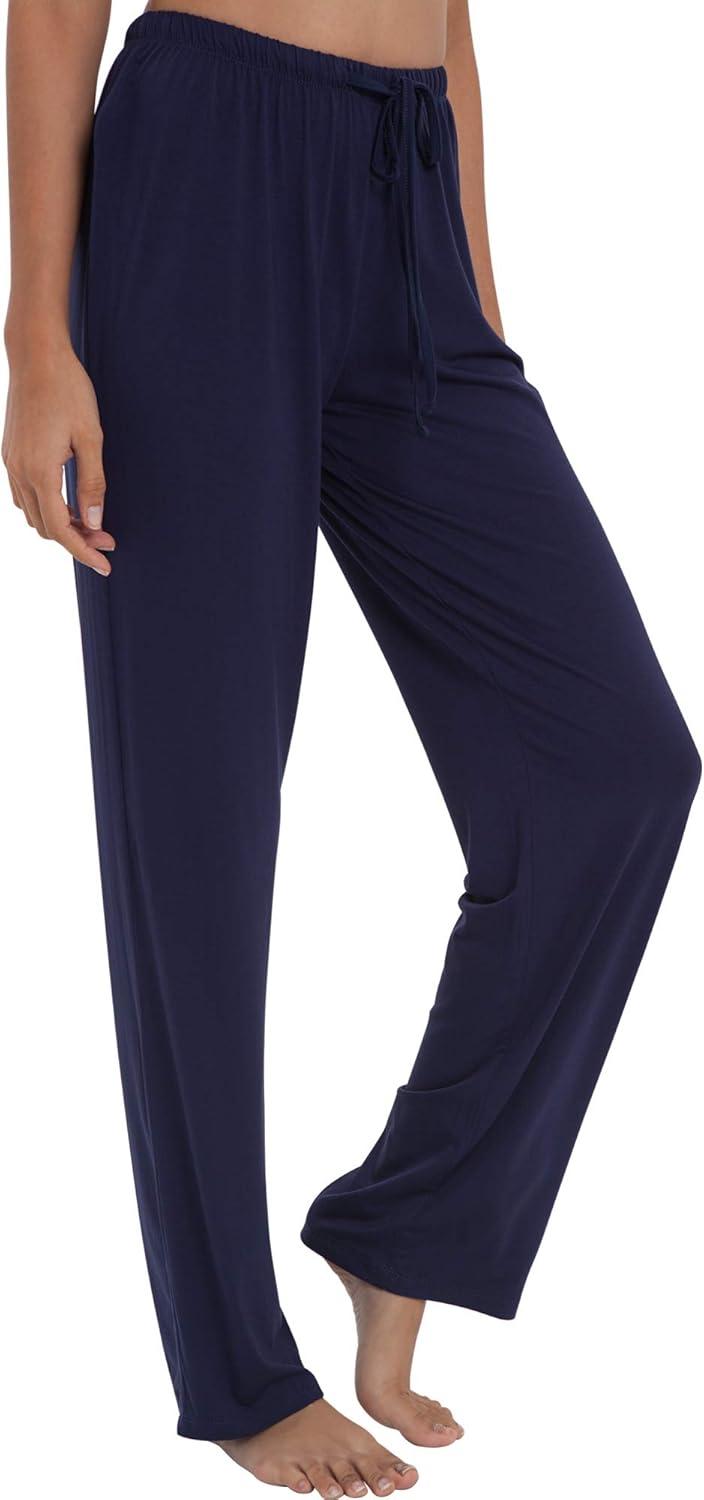 imageGYS Bamboo Viscose Womens Pajama Pants Lightweight Comfy Casual Lounge Yoga Pants Pj Bottoms Sleep Pants with DrawstringNavy