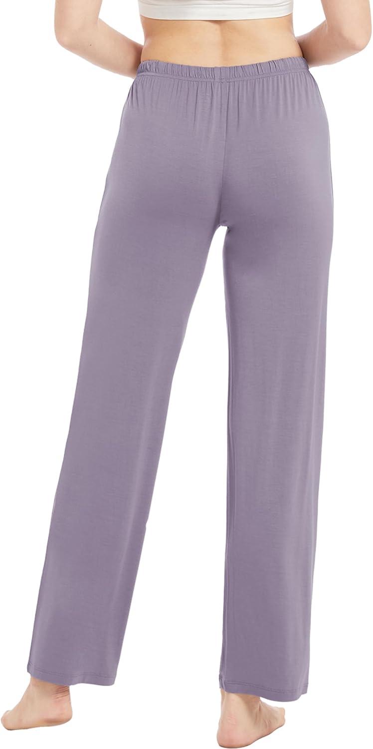 imageGYS Bamboo Viscose Womens Pajama Pants Lightweight Comfy Casual Lounge Yoga Pants Pj Bottoms Sleep Pants with DrawstringViolet