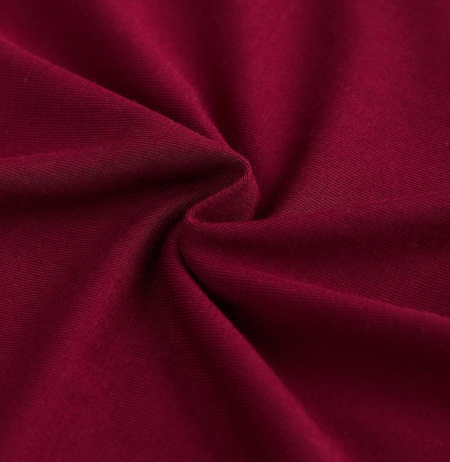 imageGYS Premium Womens Pajama Set Bamboo Viscose 2 Piece Short Sleeve SleepwearWine Red