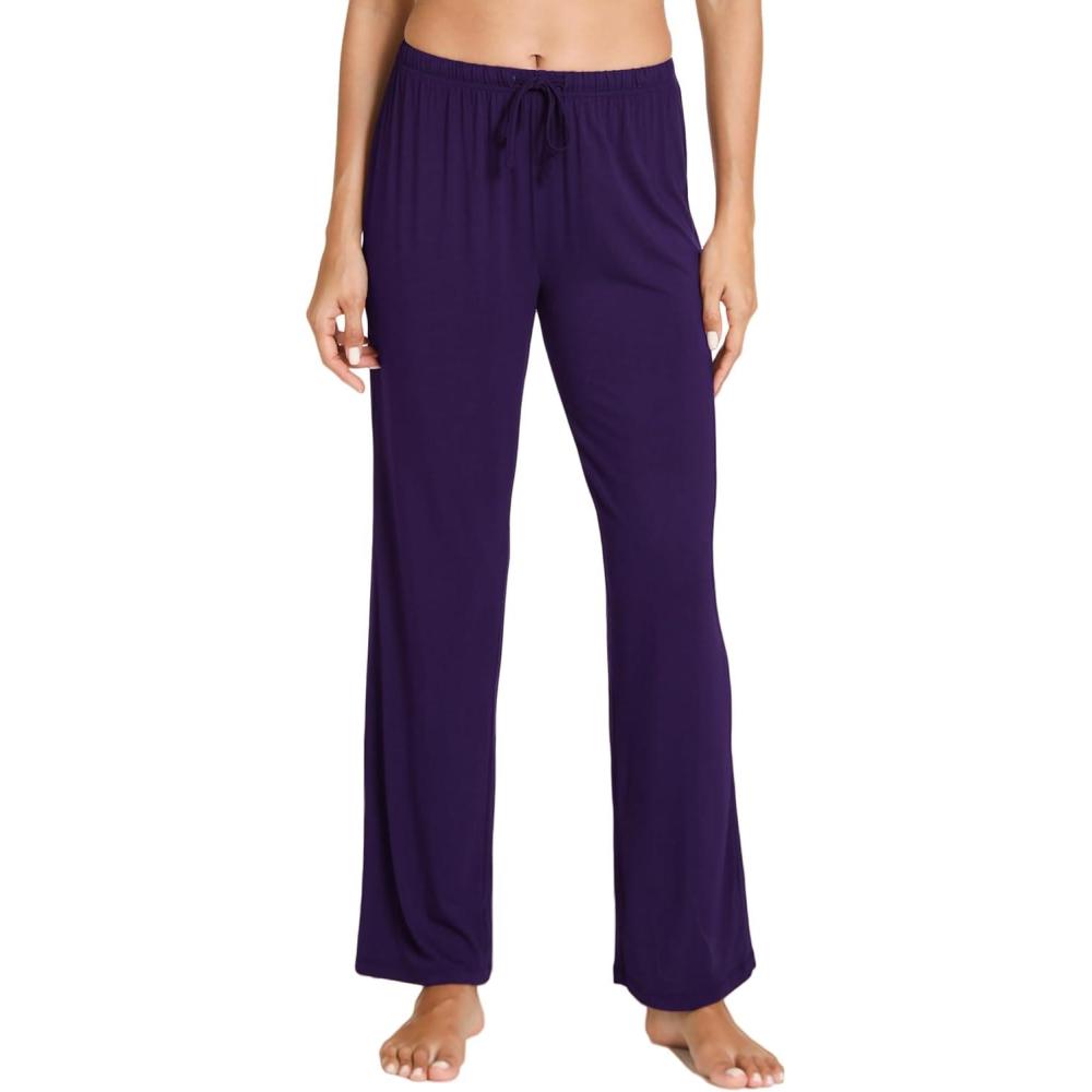 imageGYS Bamboo Viscose Womens Pajama Pants Lightweight Comfy Casual Lounge Yoga Pants Pj Bottoms Sleep Pants with DrawstringPurple