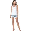 GYS Bamboo Viscose Pajamas for Women, Ultra Soft Summer Tank Top and Shorts Sleepwear Set with Lace Trim(B- White)
