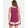 GYS Bamboo Viscose Pajamas for Women, Ultra Soft Summer Tank Top and Shorts Sleepwear Set with Lace Trim(D- Deep Purple)