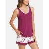 GYS Bamboo Viscose Pajamas for Women, Ultra Soft Summer Tank Top and Shorts Sleepwear Set with Lace Trim(D- Deep Purple)