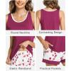 GYS Bamboo Viscose Pajamas for Women, Ultra Soft Summer Tank Top and Shorts Sleepwear Set with Lace Trim(D- Deep Purple)