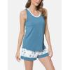 GYS Bamboo Viscose Pajamas for Women, Ultra Soft Summer Tank Top and Shorts Sleepwear Set with Lace Trim(D- Green)