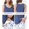 GYS Bamboo Viscose Pajamas for Women, Ultra Soft Summer Tank Top and Shorts Sleepwear Set with Lace Trim(D- Indigo Blue)