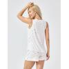 GYS Bamboo Viscose Pajamas for Women, Ultra Soft Summer Tank Top and Shorts Sleepwear Set with Lace Trim(D- White Stars)