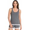 GYS Bamboo Viscose Pajamas for Women, Ultra Soft Summer Tank Top and Shorts Sleepwear Set with Lace Trim(Dark Heather Grey)