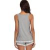 GYS Bamboo Viscose Pajamas for Women, Ultra Soft Summer Tank Top and Shorts Sleepwear Set with Lace Trim(Heather Grey)
