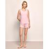 GYS Bamboo Viscose Pajamas for Women, Ultra Soft Summer Tank Top and Shorts Sleepwear Set with Lace Trim(Pink)