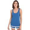GYS Bamboo Viscose Pajamas for Women, Ultra Soft Summer Tank Top and Shorts Sleepwear Set with Lace Trim(Prussian Blue)