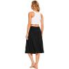 GYS Bamboo Viscose Skirts for Women Knee Length Flowy Ruched High Waist Knit A-Line Casual Summer Skirt with Pockets(Black)