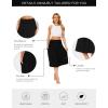 GYS Bamboo Viscose Skirts for Women Knee Length Flowy Ruched High Waist Knit A-Line Casual Summer Skirt with Pockets(Black)
