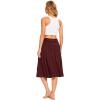 GYS Bamboo Viscose Skirts for Women Knee Length Flowy Ruched High Waist Knit A-Line Casual Summer Skirt with Pockets(Ficus Red)