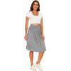 GYS Bamboo Viscose Skirts for Women Knee Length Flowy Ruched High Waist Knit A-Line Casual Summer Skirt with Pockets(Heather Grey)